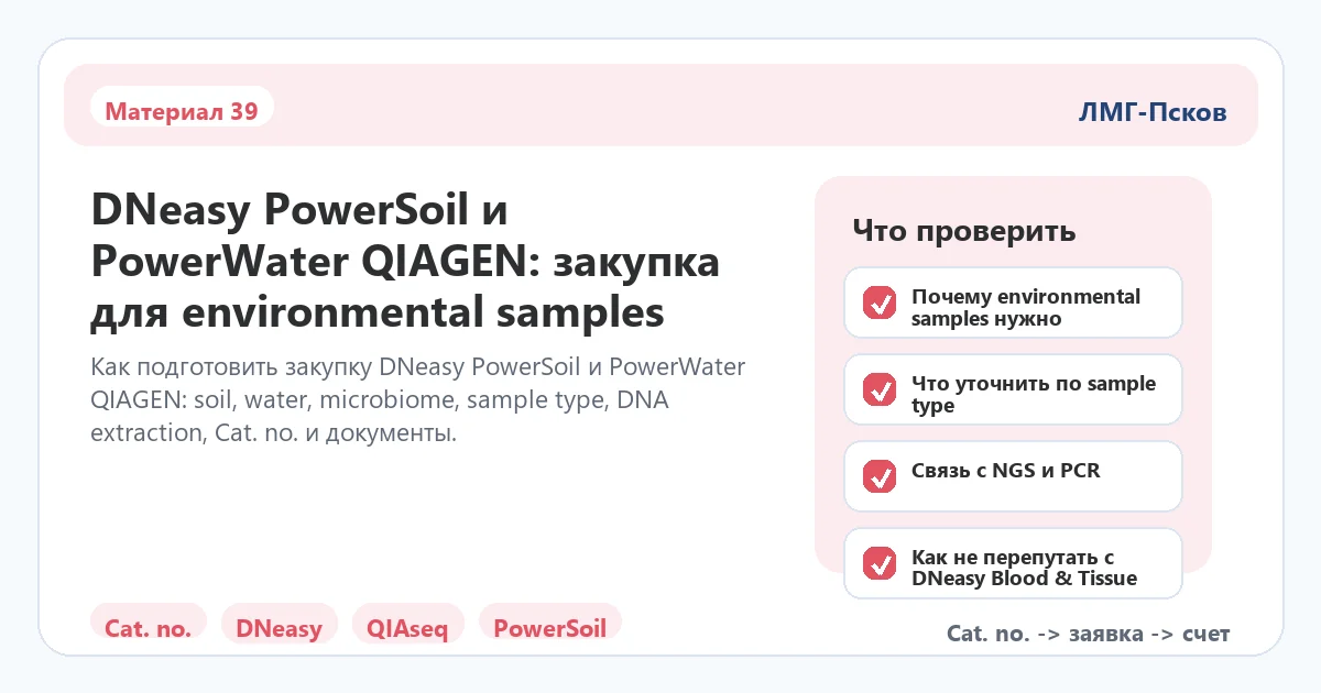 Инфографика к статье: DNeasy PowerSoil и PowerWater QIAGEN: закупка для environmental samples