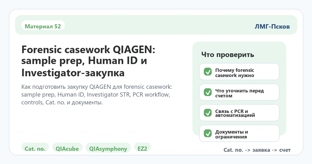 Инфографика к статье: Forensic casework QIAGEN: sample prep, Human ID и Investigator-закупка