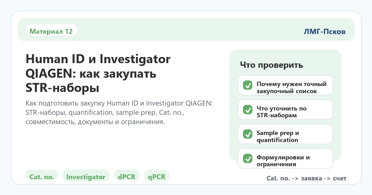 Инфографика к статье: Human ID и Investigator QIAGEN: как закупать STR-наборы