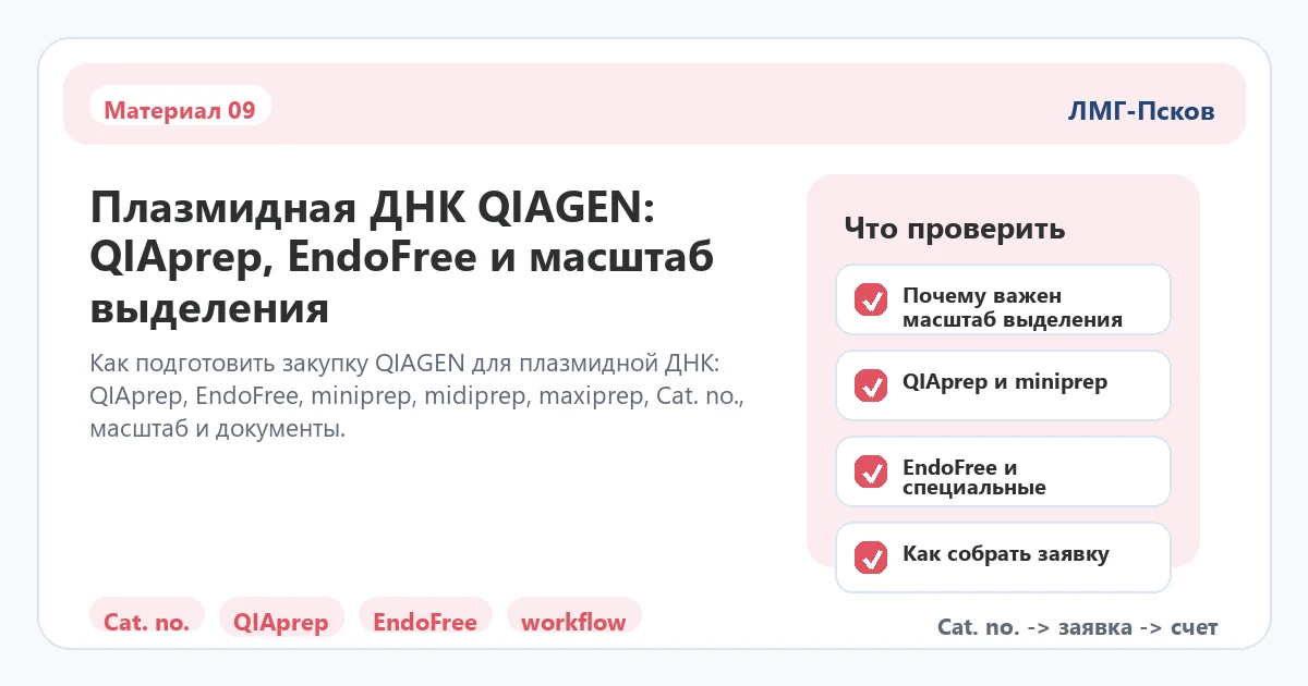 Инфографика к статье: Плазмидная ДНК QIAGEN: QIAprep, EndoFree и масштаб выделения