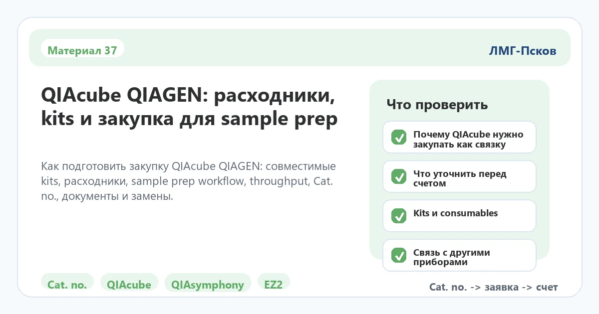 Инфографика к статье: QIAcube QIAGEN: расходники, kits и закупка для sample prep